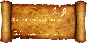 Korsunsky Julianna névjegykártya